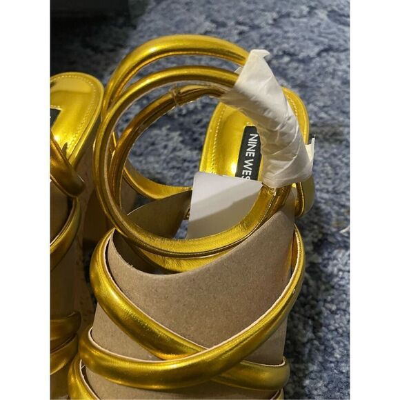 Nine West Corke Ankle Strap Platform Sandal Women’s 8.5 With Box New - Picture 3 of 8